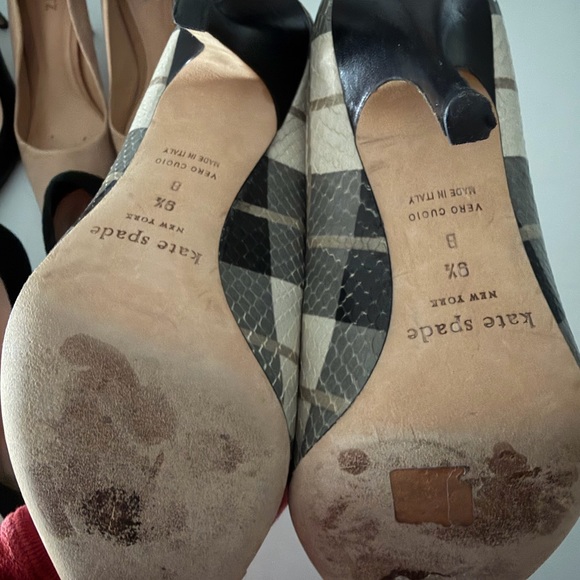 kate spade Black and Cream Pointed-Toe Pumps - Picture 7 of 11